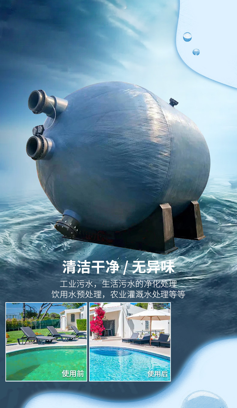 SW大型玻璃纖維單層臥式砂缸過濾器(圖7)